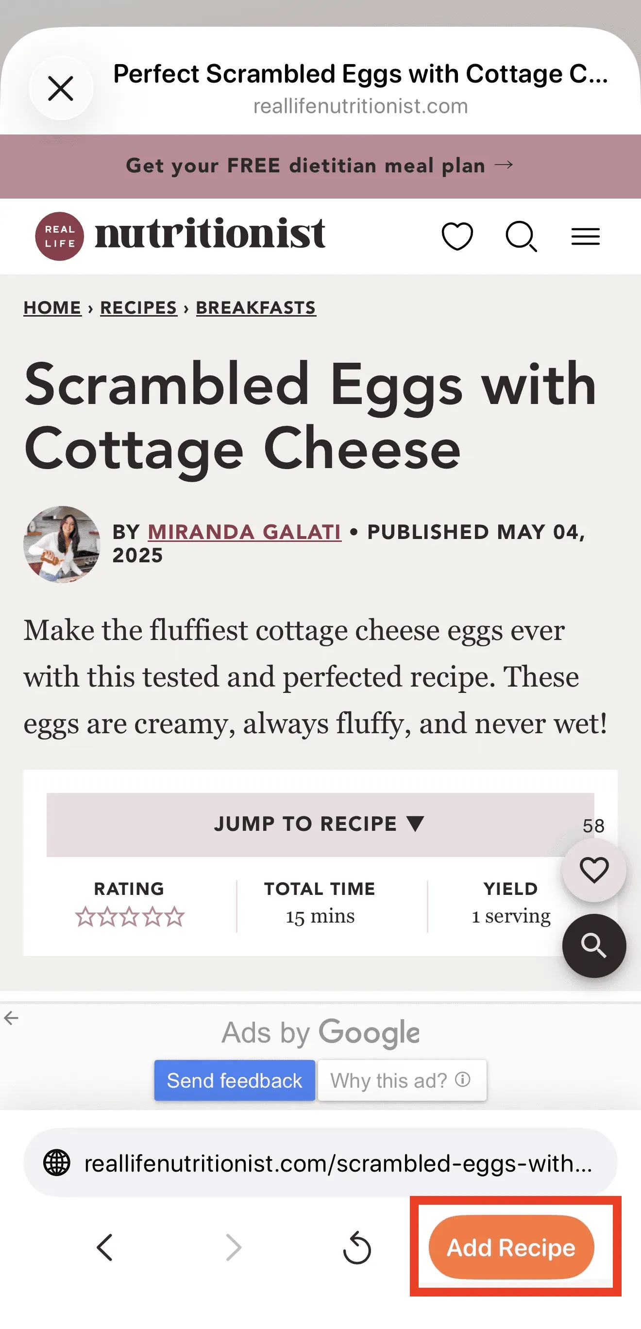Add recipe